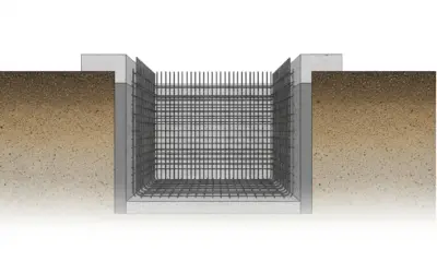Paroi moulée pour un parking souterrain