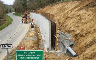 Modélisation du champ de contraintes derrière un mur
